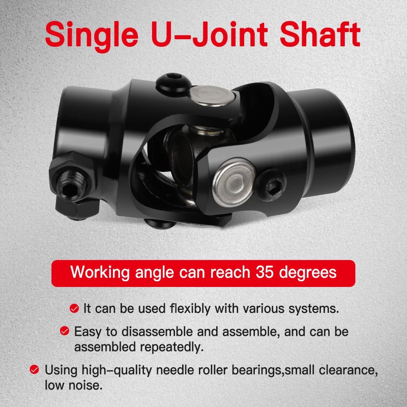 Single Universal Steering U Joint 5 8 36 Spline X 3 4 Dd 40cr Alloy Steel With Premium Needle Bearing Nickel Finish Vehicle