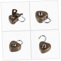 Jojofuny 25pcs Lock Metal Cabinet Retro Furniture Buckle Laptop Carrying Bag Wood Jewelry Case Round Chest Hardware Mini Heart