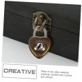 Jojofuny 25pcs Lock Metal Cabinet Retro Furniture Buckle Laptop Carrying Bag Wood Jewelry Case Round Chest Hardware Mini Heart