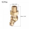 Uxcell Brass 45 Degree Grease Fitting M8 X 1mm Thread Hydraulic Accessories 10pcs