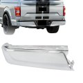 Chrome Rear Bumper End Driver Side Replacement For F150 2021-2023 Without Auto Park Sensors Hole Assist 
