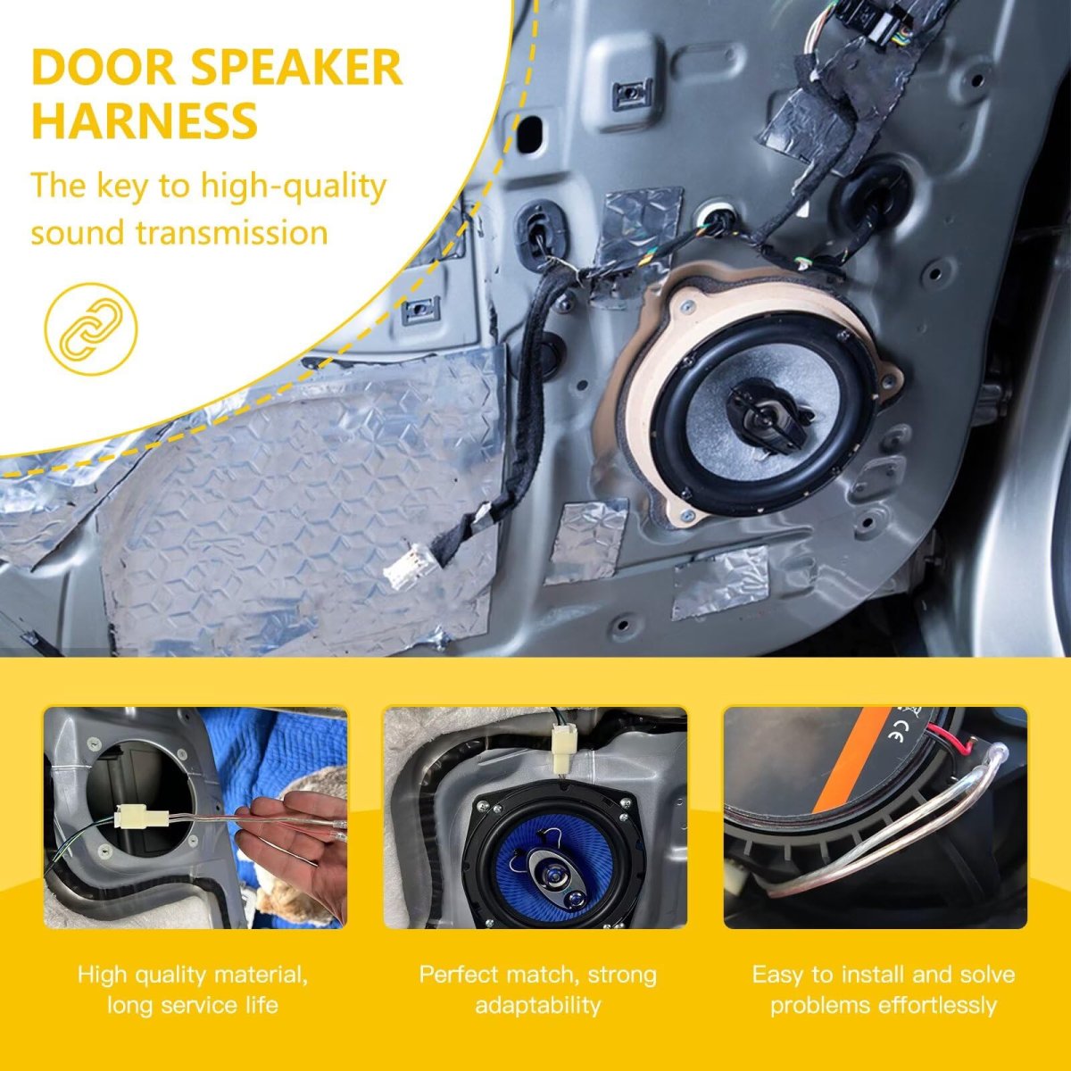 4pcs Car Door Speaker Wiring Harness Adapter Connector Plug Replacement Fit For 2014-2018 Mitsubishi Mirage 2002-2008 Montero