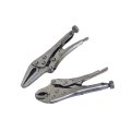 Grip 2 Pc Mini Locking Pliers Heat Treated Steel Nickel Plated Long Nose Plier Intricate Repairs Home Garage Workshop 