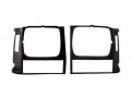 Bundle For 84-90 Cherokee Wagoneer Single Rect Headlight Door Bezel Gray Black Lh Rh Ch2513108 Ch2512108 