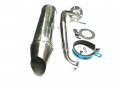 High Performance Exhaust System Steel Black Kit For Gy6 150cc Chinese Scooters Silver