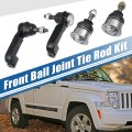 Uxcell 4 Pcs Front Outer Tie Rod End Links And Lower Ball Joints For Jeep Liberty 2002-2007 Suspension Kit Steering No Es3535