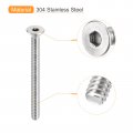 Uxcell 10-24x2 Flat Countersunk Head Socket Cap Screws 25pcs 304 Stainless Steel Hex Full Thread Bolts