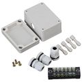 White Gray Plastic Waterproof 6 Position Terminals Electric Junction Project Box 