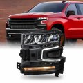 Akkon Fit 2019 2020 2021 Chevy Silverado 1500 Led Drl W Halogen Signal Headlight Replacement Oe Style Driver Side 