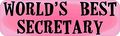 10in X 3in Worlds Best Secretary Bumper Magnet Truck Magnetic Magnets Car Vinyl By Stickertalk 