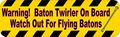 10in X 3in Warning Baton Twirler On Board Magnet Vehicle Bumper Magnets By Stickertalk 