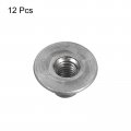 Uxcell M6 T-nuts 12pcs Carbon Steel Tee Nuts Round Base Weld 20mm Height Through Hole Flange Insert Female Thread Plate