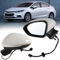 Left Driver Side Mirror For 2016 2017 2018 2019 Chevy Cruze Sedan Hatchback Summit White Power Glass Replace Gm1320541 3 Pins 