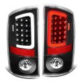 Auto Dynasty Compatible With Dodge Ram Pickup 3rd Gen Pair Of 3d White Led Bar Black Housing Clear Lens Brake Tail Lights