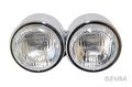 Chrome Twin Headlight Motorcycle Double Dual Lamp Street Fighter Naked Dominator 