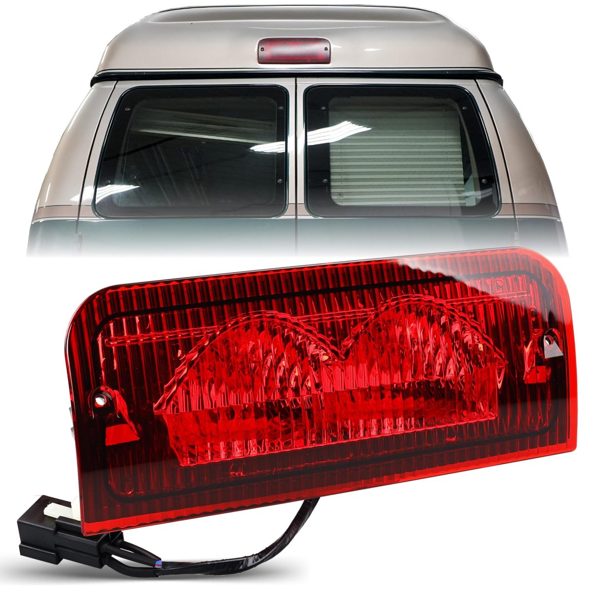 923-290 Third Brake Light For 1992-2022 Ford E150 E250 E350 E450 E550 Econoline Center High Mount Stop Halogen Replaces
