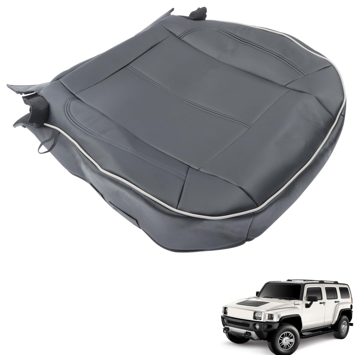 Driver Side Bottom Leather Seat Cover Replacement For H-3 Sport Utility 4-door 2006-2010
