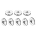 8pcs M8 Knurled Thumb Nuts 304 Stainless Steel Round Flat Head Through Hole Handle Nut Lock Adjusting Thin Type Silver 