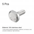 Uxcell T-slot Bolts 5pcs M6x16mm Slot Drop-in Stud Sliding 304 Stainless Steel Shape Screws For T Track