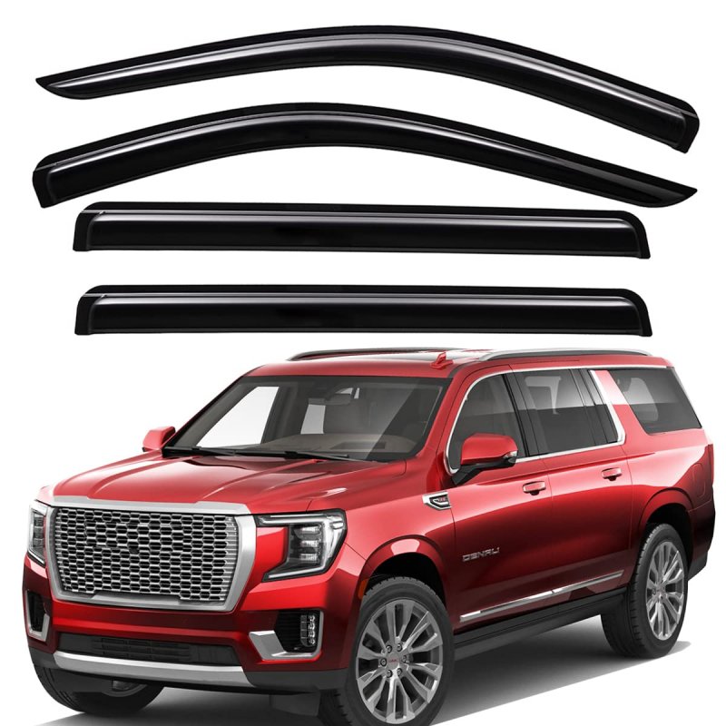 Lightronic Wv94716 Outside-mount Side Window Visors Deflector Vent Rain Guard Dark Smoke Shatterproof Auto Shade 4-pieces Set
