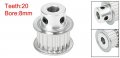 Uxcell Aluminum 3 M 20t 8mm Bore Timing Idler Belt Pulley Synchronous Wheel With Bearing For 10mm