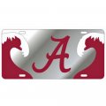 Alabama Crimson Tide Mirrored Waves Laser Cut License Plate Powder Coated Finish 