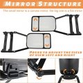 2 Pieces Black Car Towing Mirror Clip On Side Extension 360 Degree Rotation Adjustable Dual View Tow For Truck Auto