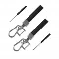 Dickno 2 Pcs Microfiber Leather Car Keychain 360 Degree Rotatable Key Fob Holder With Anti-lost D-ring For Men Women Silver 