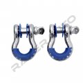 Razer Auto 1 Pair Of Silver D-rings Shackle With Blue Isolator Washers Gear Design Rattling Protection Cover Silver Blue 
