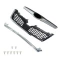 3pcs Front Bumper Grille Assembly Black With Chrome Grill Replacement For 2014-2016 Forester