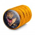 T-rex Dinosaur Ripping Valve Stem Caps For Tire Rim Wheel Aluminum Yellow