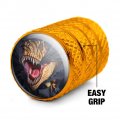 T-rex Dinosaur Ripping Valve Stem Caps For Tire Rim Wheel Aluminum Yellow