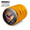 T-rex Dinosaur Ripping Valve Stem Caps For Tire Rim Wheel Aluminum Yellow