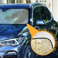 Golden Shiny Gold Glittering Background Yellow Holiday Tinsel Pattern Auto Car Windshield Sun Shade Window Uv Ray Visor