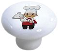 Set Of 2 Chef Ceramic Kitchen Cabinet Drawer Knobs 