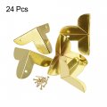 23x23x23mm Metal Box Corner Protectors Edge Guard Gold Tone 24pcs