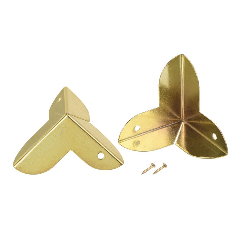 23x23x23mm Metal Box Corner Protectors Edge Guard Gold Tone 24pcs