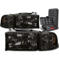 Auto Dynasty Smoked Housing Amber Corner Headlight Corner Lamps Tool Kit Compatible With Dodge Ram 1500 2500 3500 94-02