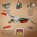 Toolusa 2 Ton 2000 Kg Galvanized Hand Lift Pulley Drop-forged Steel Hooks Heavy-duty Construction Ratcheting System For