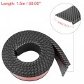 X Autohaux 2pcs 5 5cm 1 5m Car Wheel Mudguard Strip Extension Eyebrow Trim Protector Decoration Carbon Fiber Pattern