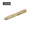 Uxcell M4x30mm Hanger Bolts 120pcs Double Ended Thread Dowel Screws For Wood Furniture Connecting