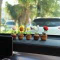 Zcargel Car Plant Ornament Woven Sunflower Flower Pots White Tulip Rose Flowers Pink Beautiful Simulation Universal For Home