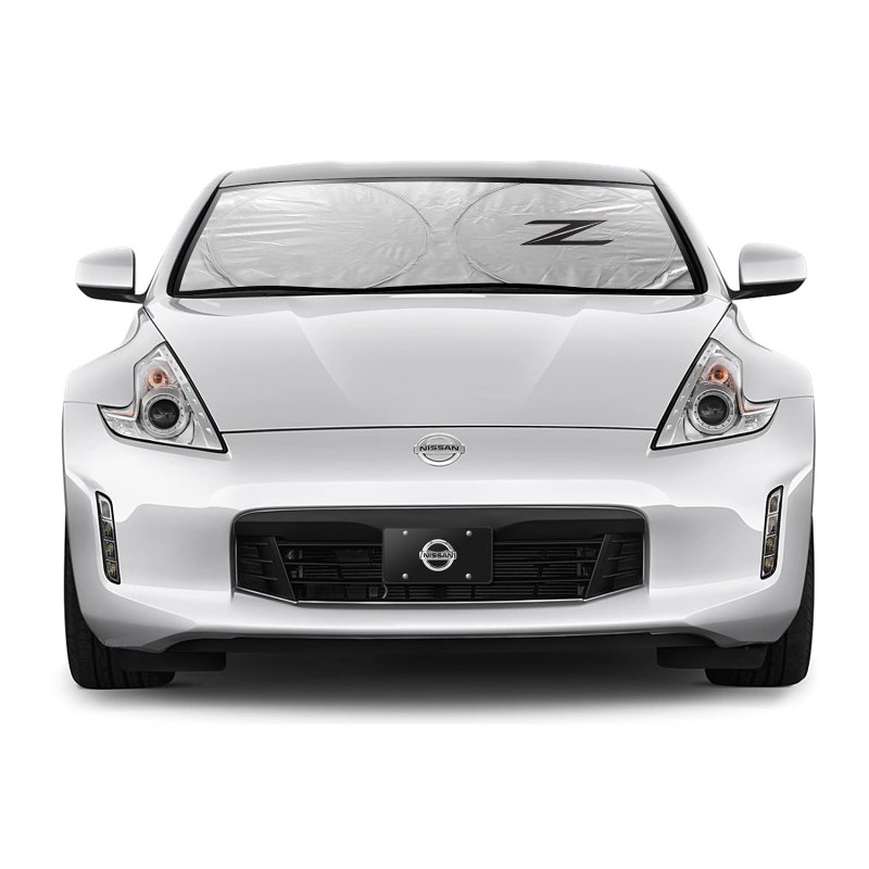 Ipick Image For Nissan 370z Z Logo Universal Fit One-piece Easy Folding Silver Reflective Fabric Windshield Sun Shade Size 64 X