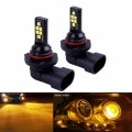 2x Hb4 9006 Led Fog Light Bulbs Amber Yellow 3030 Smd Bright Daytime Running Drl Lamps For Powersports 280 Degrees Beam Angle 