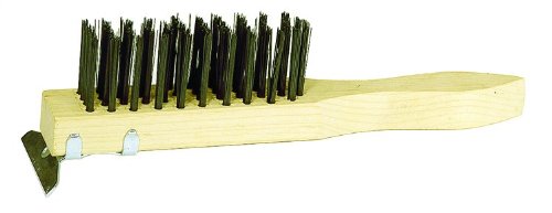 Weiler 44069 0 012 Wire Size 5-1 Brush Length 11-1 X 1-1 2 Block 4 11 No Of Rows Steel Bristles Heavy-duty Scratch With Scraper