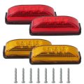 Vicue Waterproof 3-led Light Bead Side Markers Lamp Rv Truck Trailer Clearance Light 2x Red Amber 