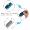 Uxcell 10pcs Angle Bracket Metal 80x20mm Corner Fastener L Shaped Right Protector Shelf Support For Furniture
