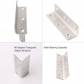 Uxcell 10pcs Angle Bracket Metal 80x20mm Corner Fastener L Shaped Right Protector Shelf Support For Furniture