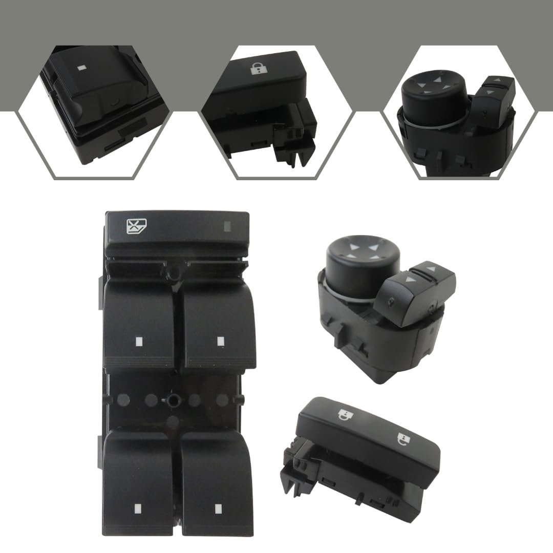 Driver Side Window Lock And Mirror Switch For 2007 2013 Chevy Suburban 1500 2500 Replaces 25789692 22883768 15804093