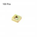 Uxcell Square Nuts M5x8mmx3mm Yellow Zinc Plated Metric Coarse Thread Assortment Kit 100 Pcs